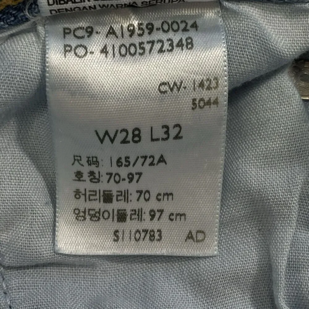 Levi's Premium 501 '90s Selvedge Jeans Women's W28 L32 Big E Destroyed Mid-Rise